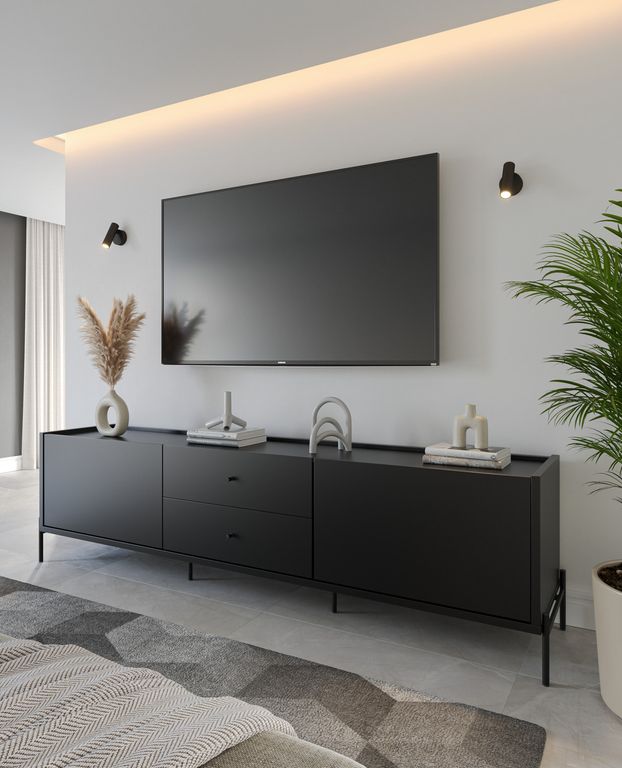 DECOCASA Rack Jasper 75 Pulgadas Negro