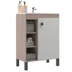 MOBILFRANK - Mueble De Baño 1 Puerta 3 Nichos