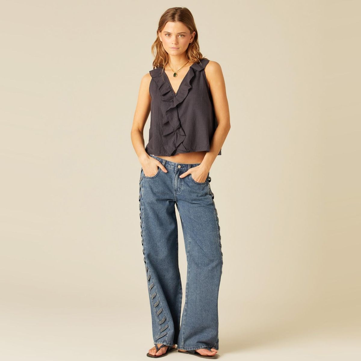 NICOLI - Jeans Wide Leg Mujer Nicoli