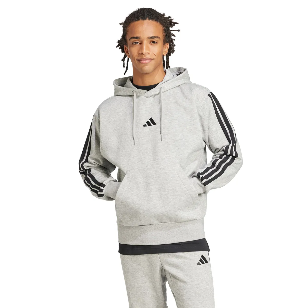 ADIDAS - Polerón Deportivo M 3S Fl Hd Je6297 Hombre Adidas