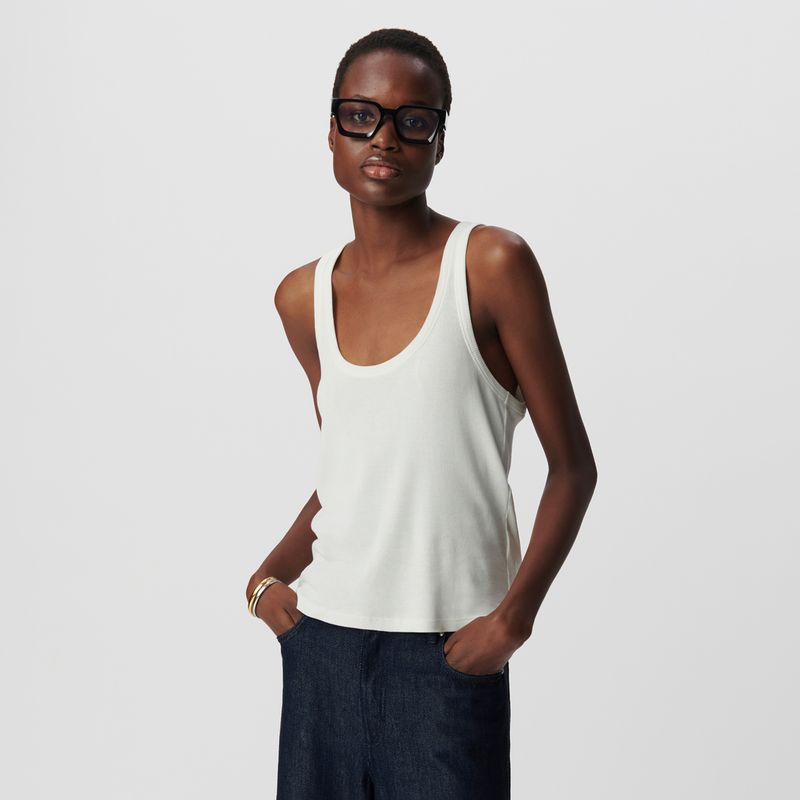 IKKS - Polera Lisa Blanca Mujer IKKS