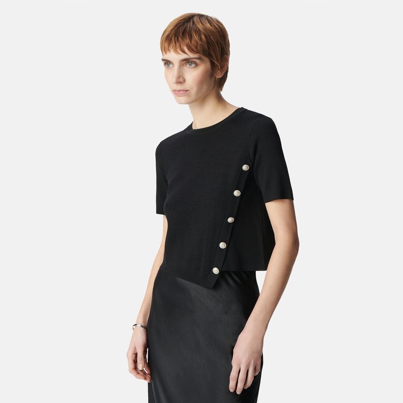 IKKS - Polera Manga Corta Botones Laterales Mujer IKKS