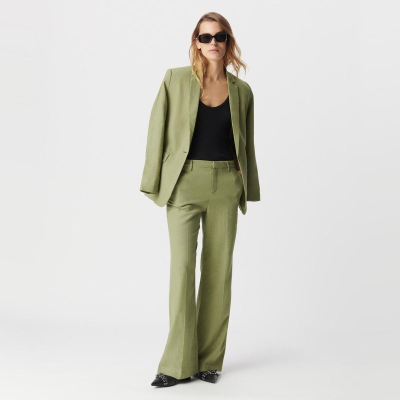 IKKS - Pantalón Verde Recto Mujer IKKS