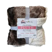 Frazada Plush Sherpa King Café