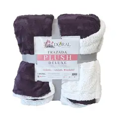 DORAL - Frazada Plush Sherpa King Morado