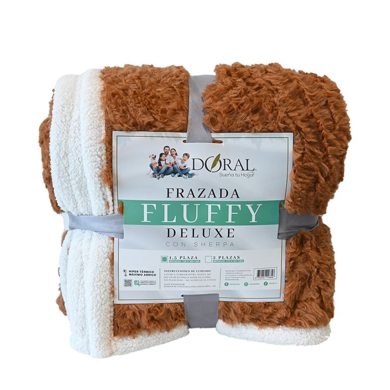 Frazada Fluffly Sherpa 1.5 Plaza Café Oscuro