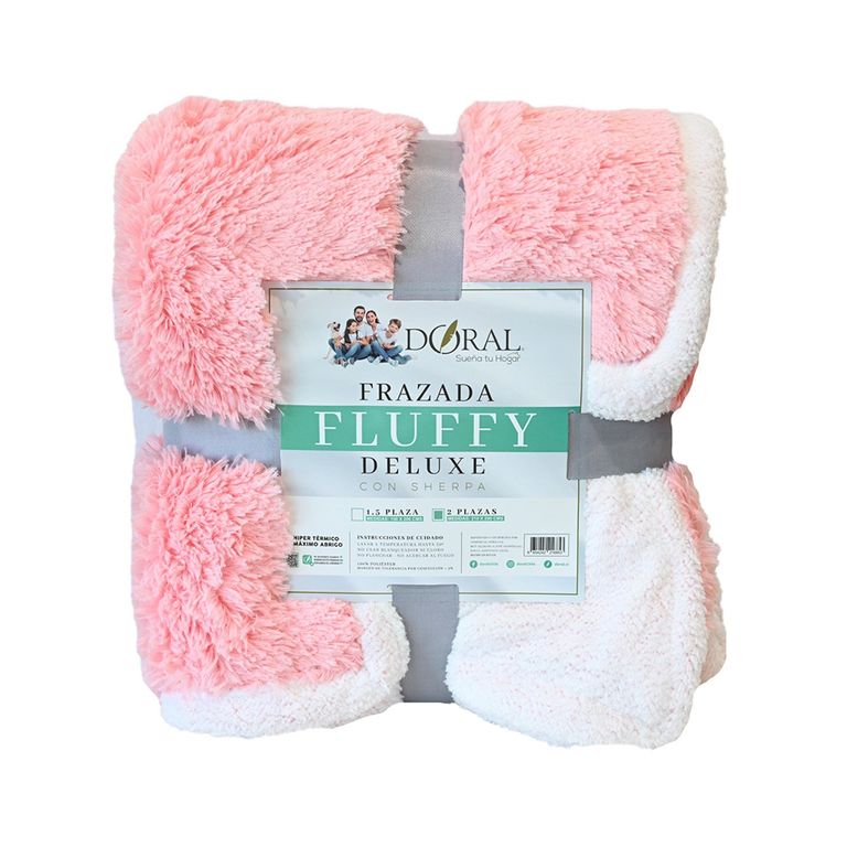 Frazada Fluffly Sherpa 2 Plazas Rosado