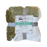 Frazada Fluffly Sherpa 2 Plazas Verde