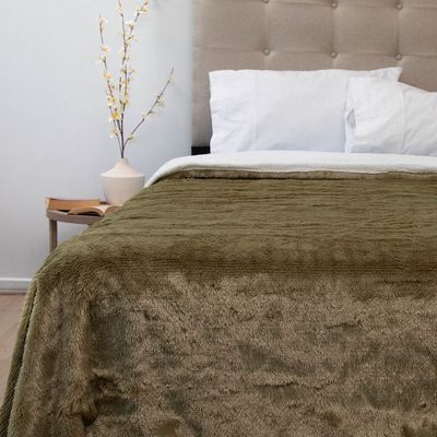 Imagen 2 del producto Frazada Fluffly Sherpa 2 Plazas Verde