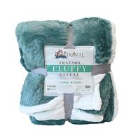 Frazada Fluffly Sherpa 2 Plazas Verde