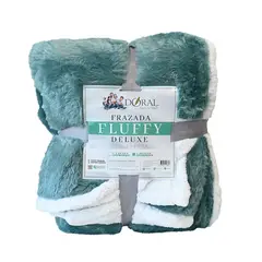 DORAL - Frazada Fluffly Sherpa 2 Plazas Verde