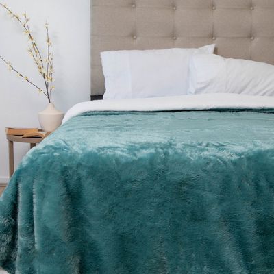 Imagen 2 del producto Frazada Fluffly Sherpa 2 Plazas Verde