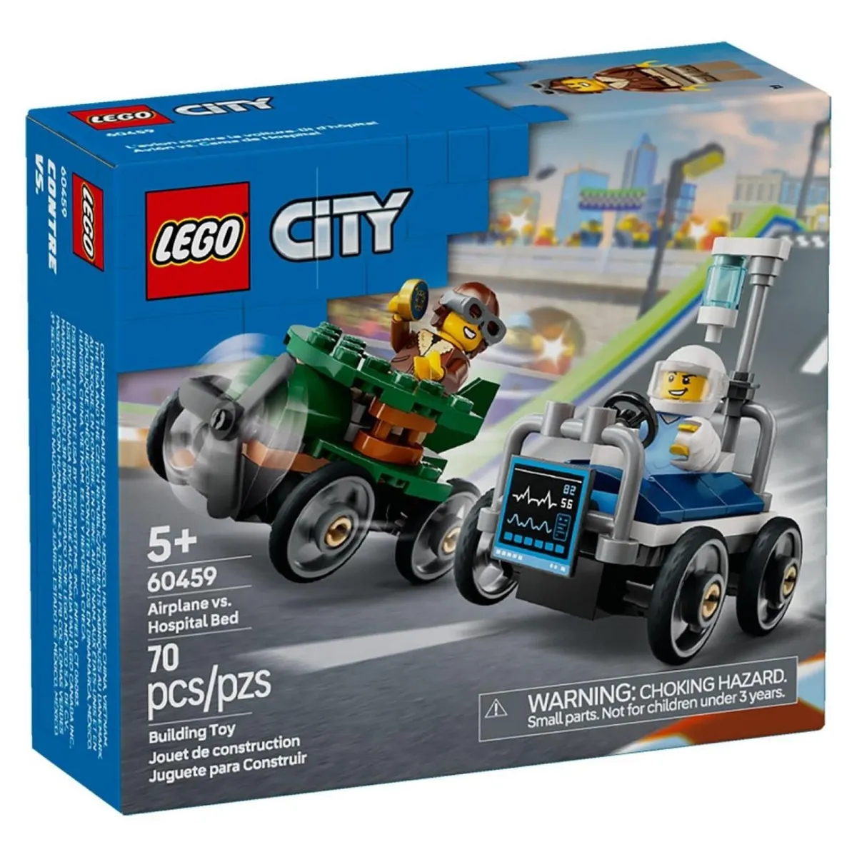 LEGO - Pack de Autos de Carreras: Avión vs. Cama de Hospital Lego