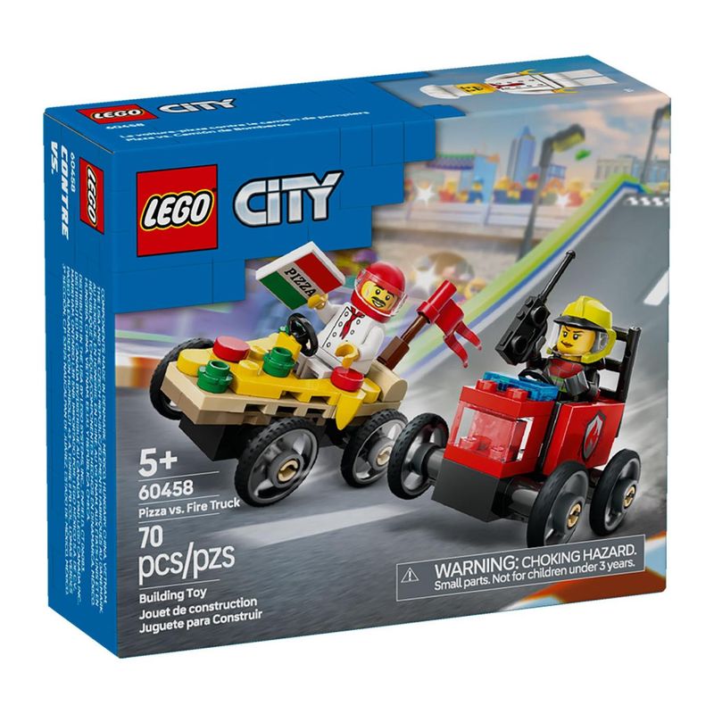 LEGO - Pack De Coches De Carreras Pizza Vs Camión De Bomberos Lego