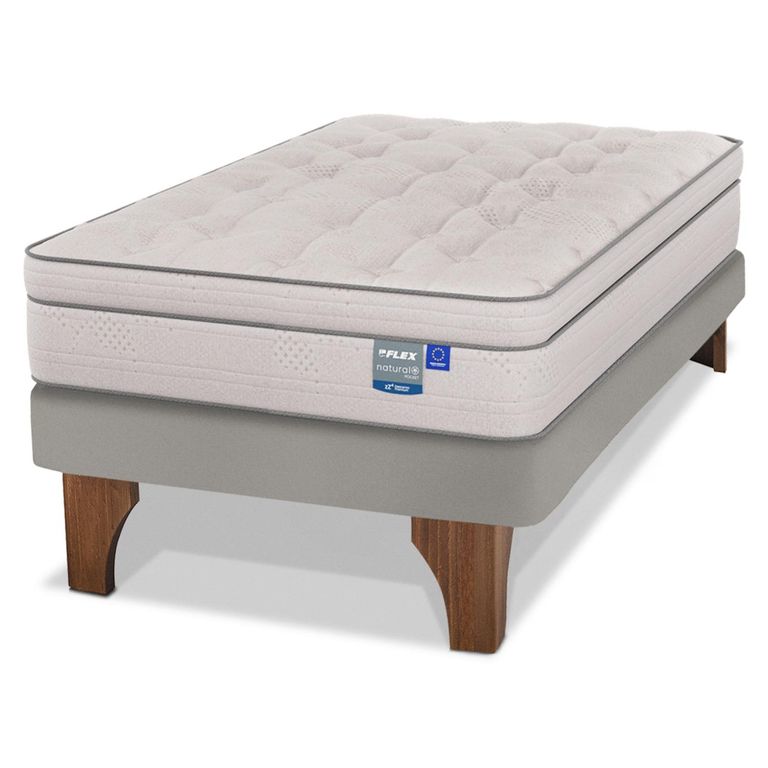 FLEX Cama Europea Natural Pocket 1.5 Plazas