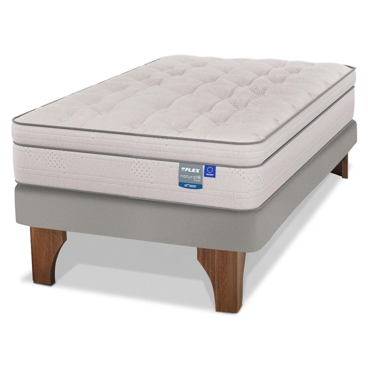 FLEX - Cama Europea Natural Pocket 1.5 Plazas Flex