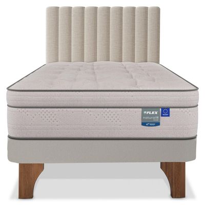 Imagen 2 del producto Cama Europea Natural Pocket 1.5 Plazas + Respaldo