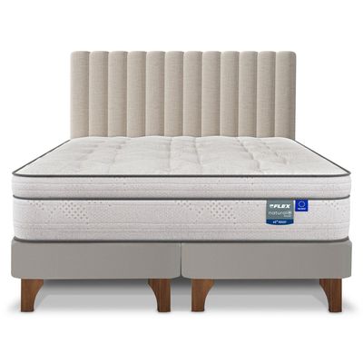Imagen 2 del producto Cama Europea Natural Pocket 2 Plazas + Respaldo