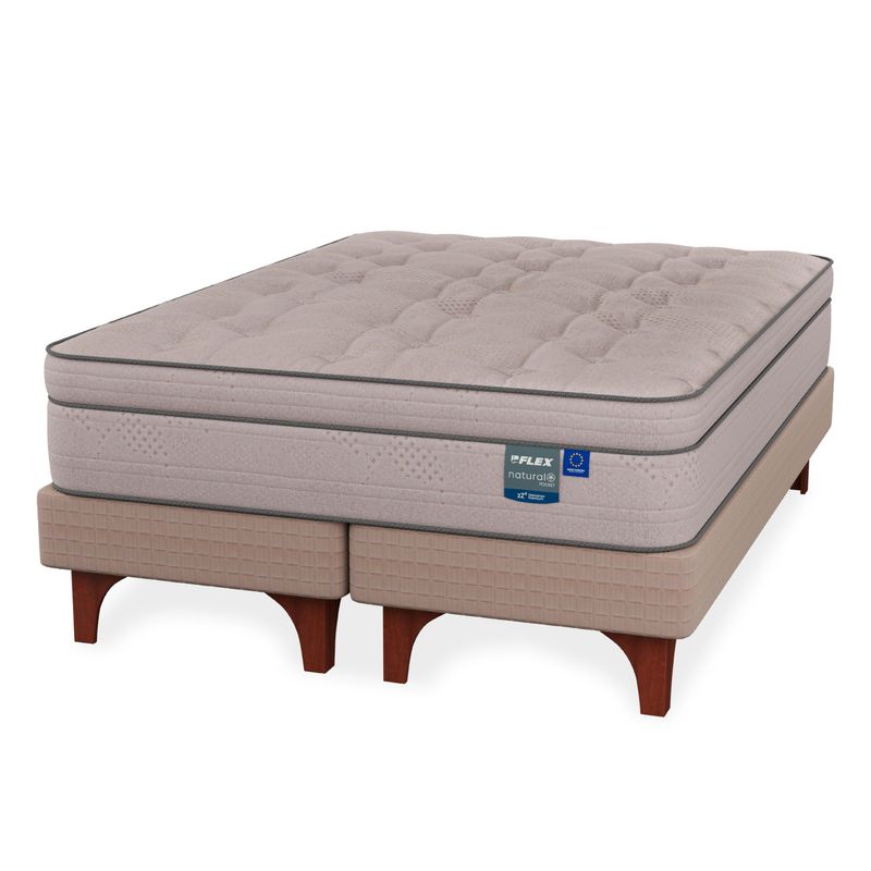 FLEX - Cama Europea Natural Pocket 2 Plazas +  Flex