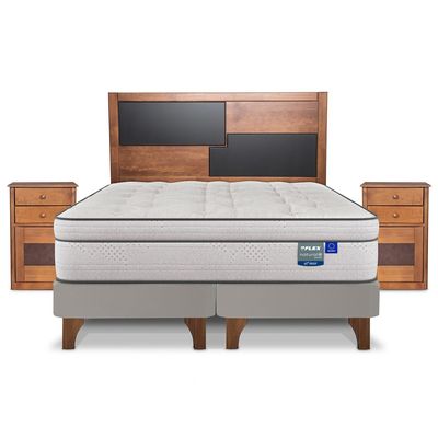 Imagen 2 del producto Cama Europea Natural Pocket King + Mueble + Respaldo