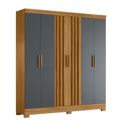 DI PORETTI - Clóset 6 Puertas 2 Cajones Valencia Cinza