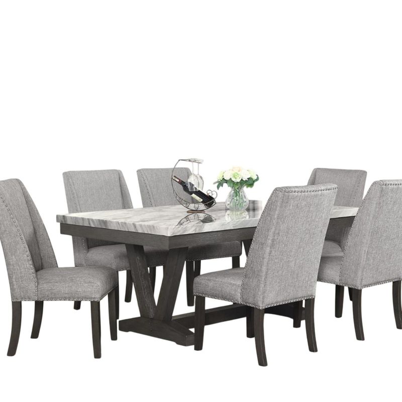 DANIELS - Juego Comedor Rect Rodeo Marmoleado Mesa/6 Sillas
