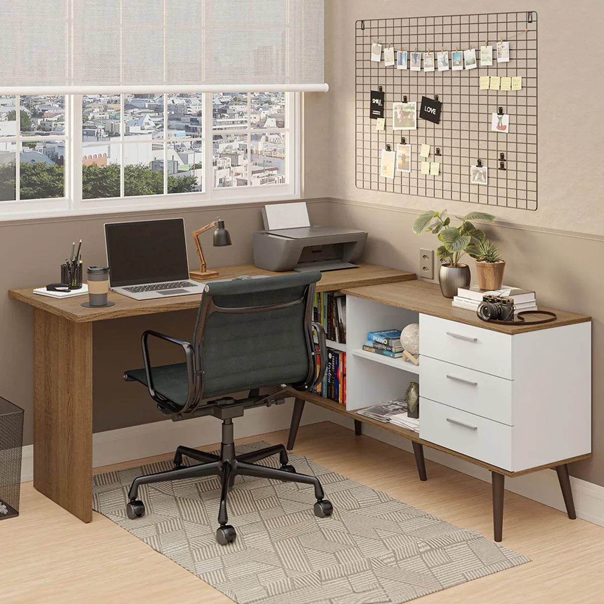 VEKKAHOME - Escritorio Esquinero Lisboa Vekkahome