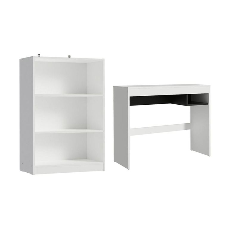 VEKKAHOME Escritorio + Estante Rubi Blanco