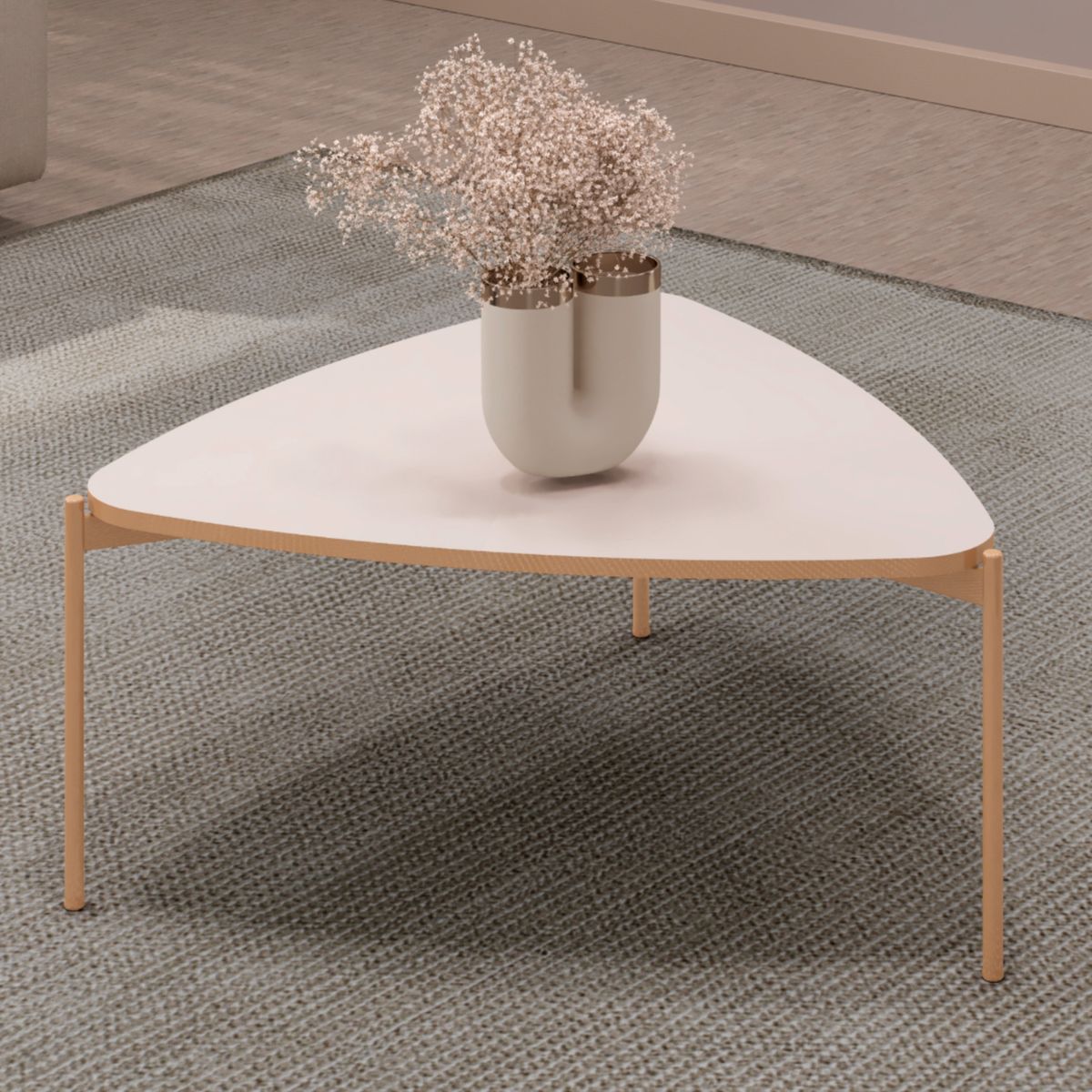 VEKKAHOME - Mesa De Centro Isa Beige Vekkahome