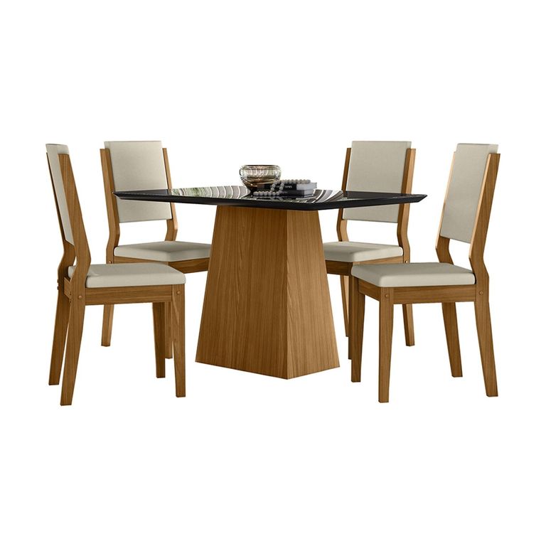 VEKKAHOME Comedor Barbi Carol Light 4 Sillas