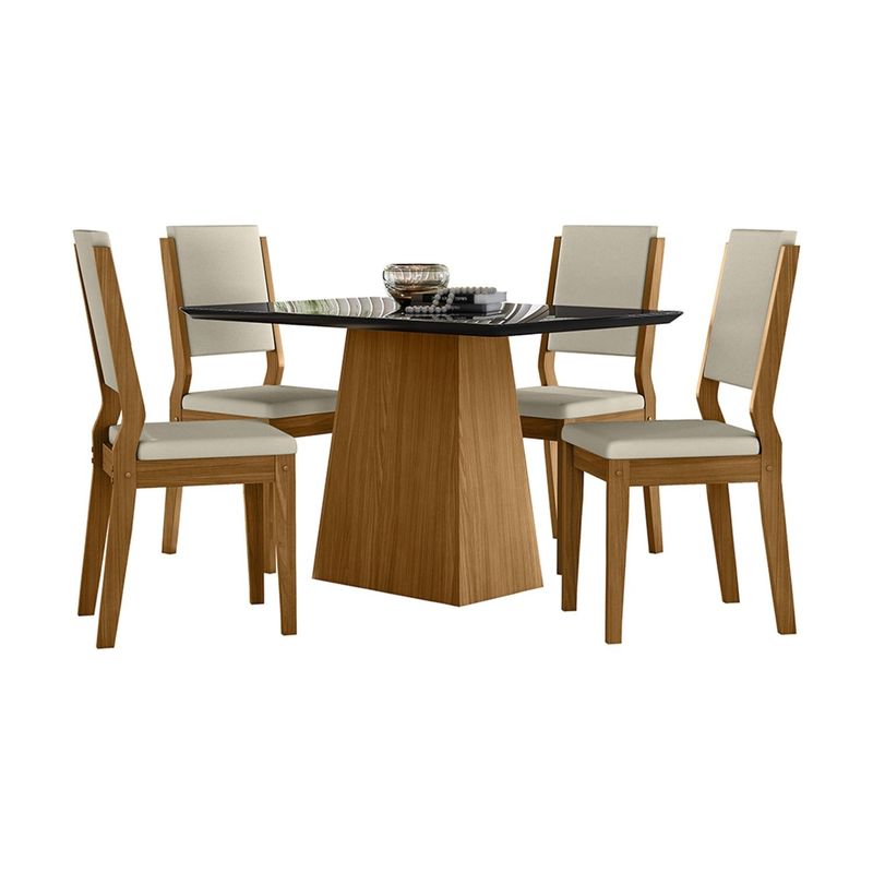 VEKKAHOME - Comedor Barbi Carol Light 4 Sillas Vekkahome