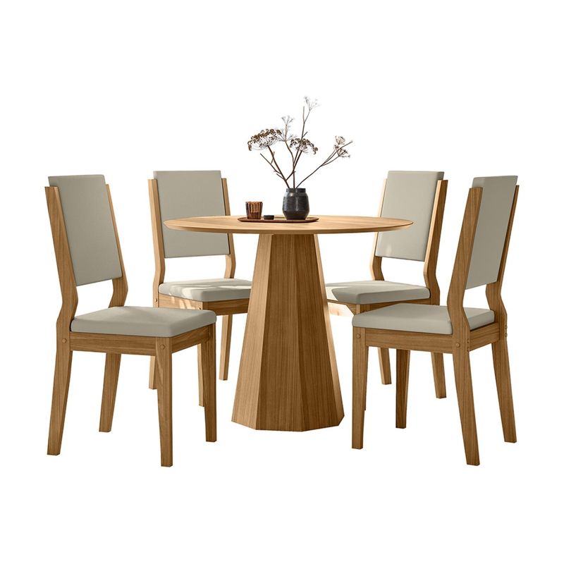 VEKKAHOME - Comedor Isa Carol Light 4 Sillas Vekkahome
