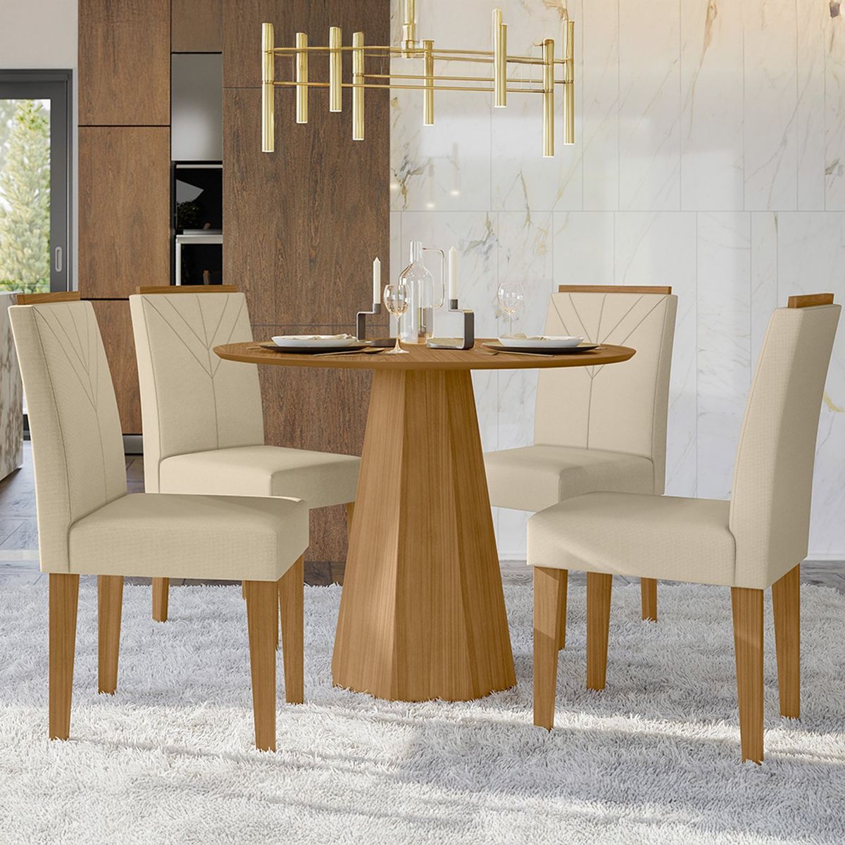 VEKKAHOME - Comedor Isa Amada Light 4 Sillas Vekkahome