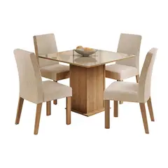 VEKKAHOME - Juego Comedor Linda Fiore 4 Sillas