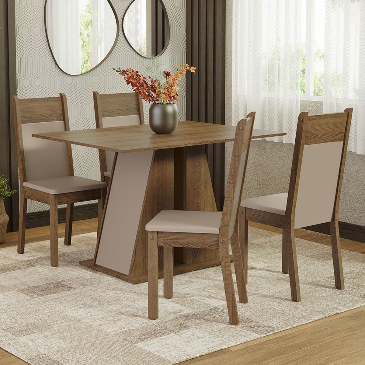 VEKKAHOME - Comedor Angela Morello 4 Sillas Vekkahome