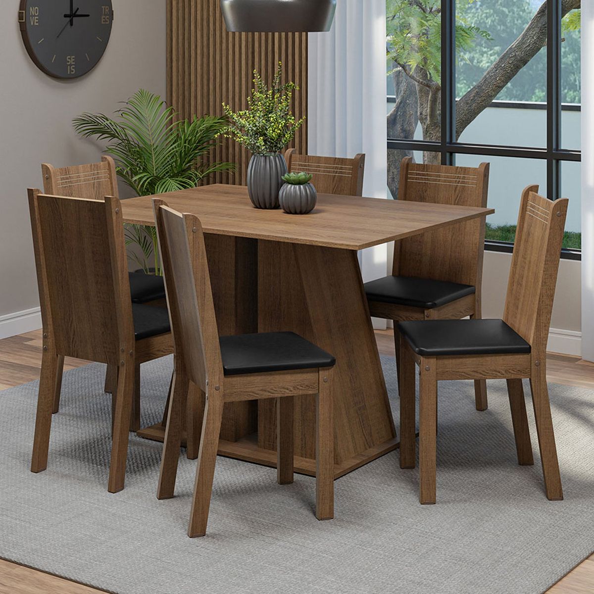 VEKKAHOME - Comedor Angelo Luz 6 Sillas Vekkahome