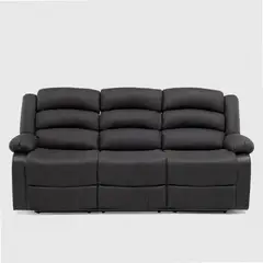 DANIELS - Sofá 3 Cuerpos Reclinable Praga Tela Negro