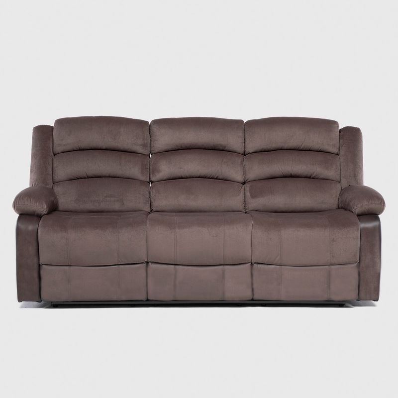 DANIELS - Sofá 3 Cuerpos Reclinable New Dan Tel Café Daniels