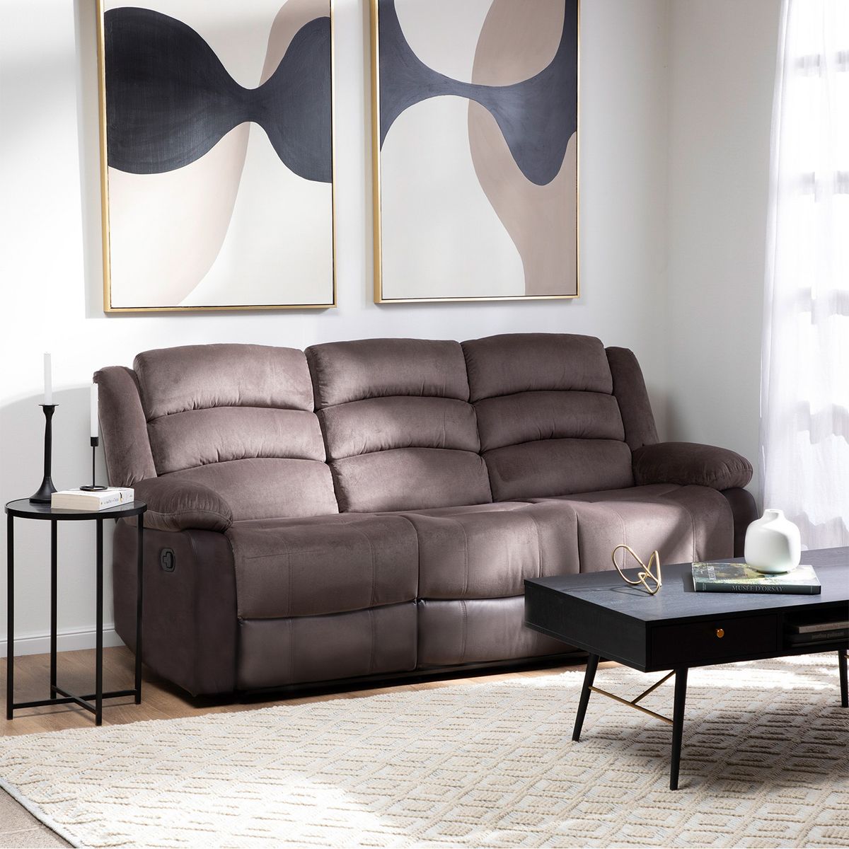 DANIELS - Sofá Reclinable 3 Cuerpos New Dan Tela Daniels