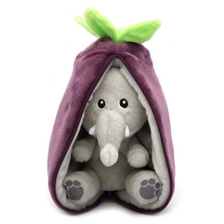 Peluche Velvet El Elefante Berenjena Flipetz