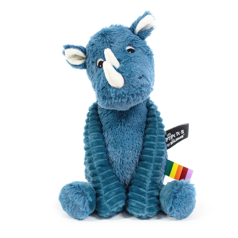 LES PTIPOTOS Peluche Rinoceronte Grobisou Azul