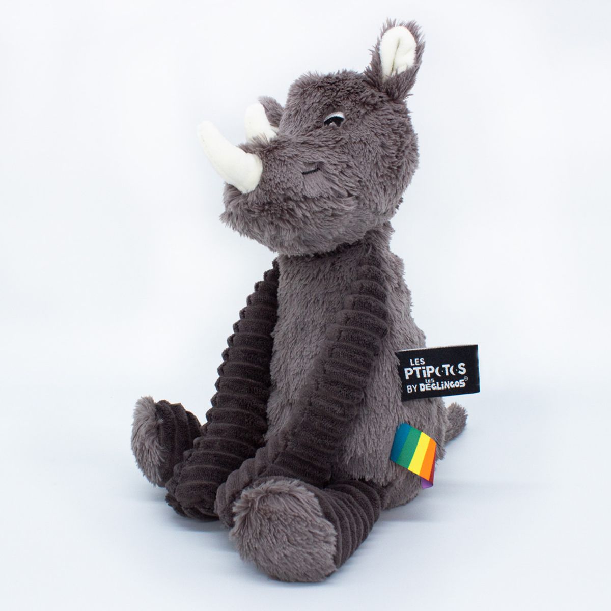 LES PTIPOTOS - Peluche Rinoceronte Grobisou Gris Les Ptipotos