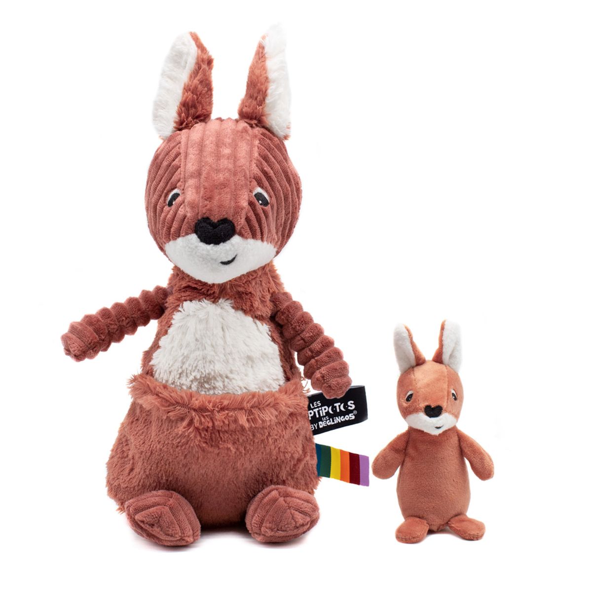 LES PTIPOTOS - Peluche Canguro Allezou Mama Y Bebe Terracota Les Ptipotos