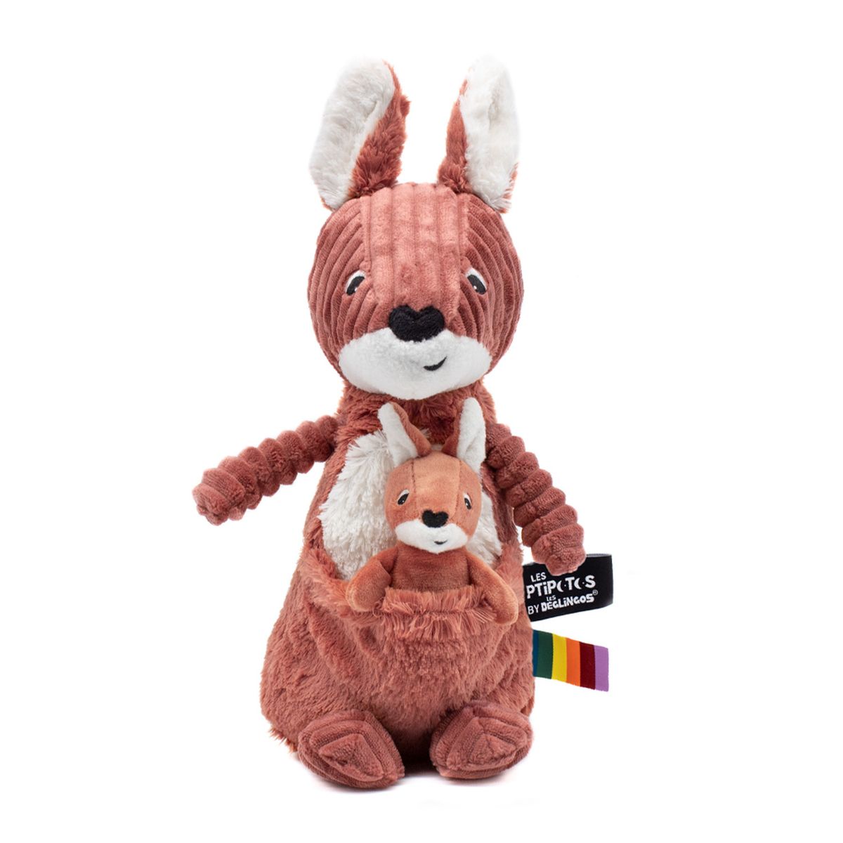 LES PTIPOTOS - Peluche Canguro Allezou Mama Y Bebe Terracota Les Ptipotos