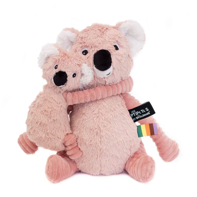 Peluche Koala Trankilou Mamá Y Bebé Rosado