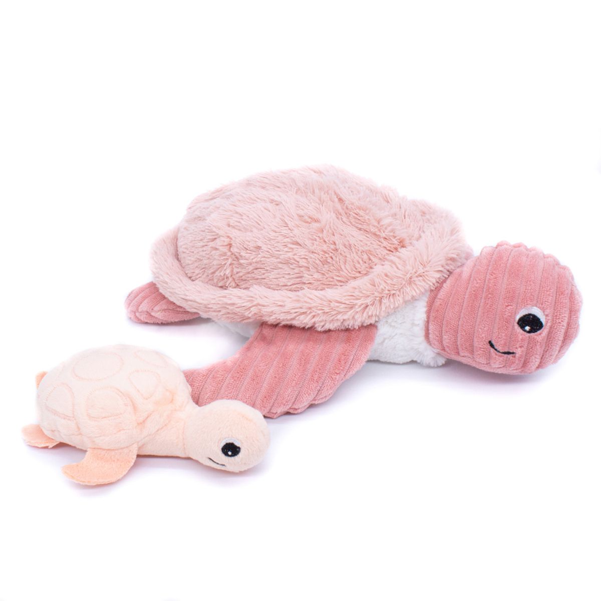 LES PTIPOTOS - Peluche Tortuga Sauvenou Mama Y Bebe Rosa Les Ptipotos