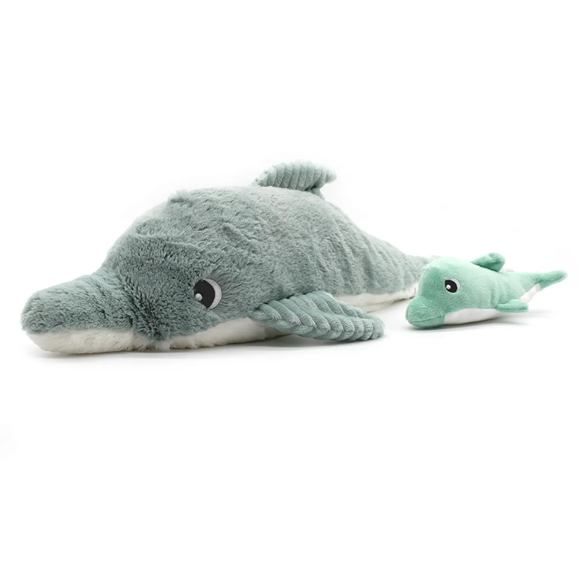 LES PTIPOTOS - Peluche Delfin Tofou Mama Y Bebe Menta Les Ptipotos