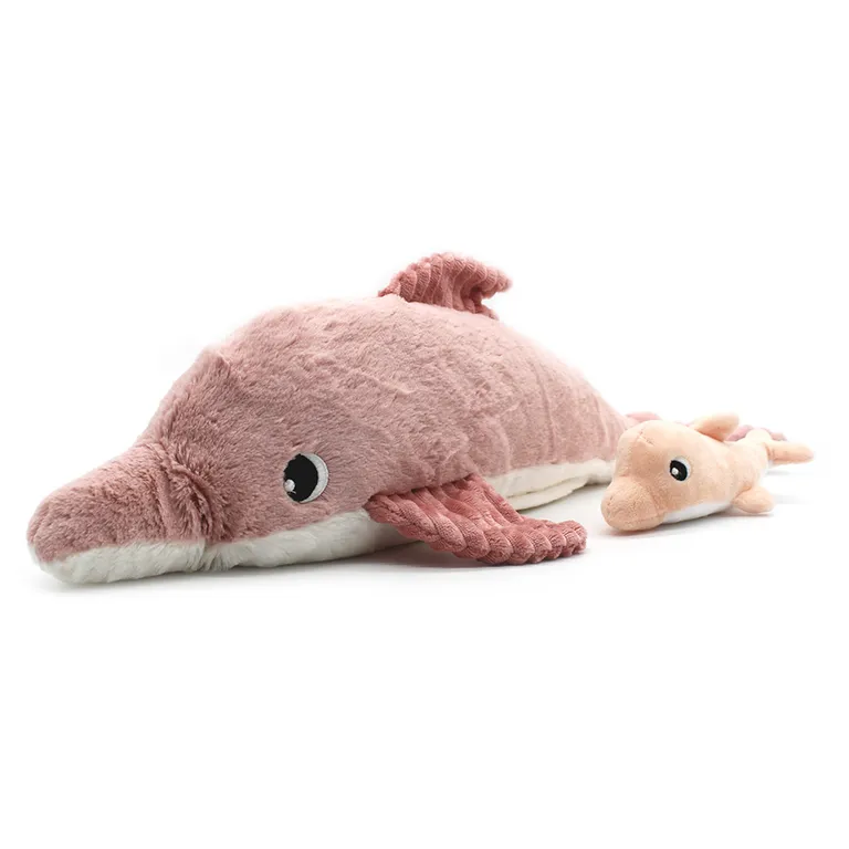 Peluche Delfín Tofou Mamá Y Bebé Rosa