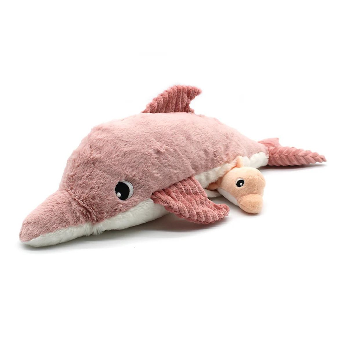 LES PTIPOTOS - Peluche Delfin Tofou Mama Y Bebe Rosa Les Ptipotos