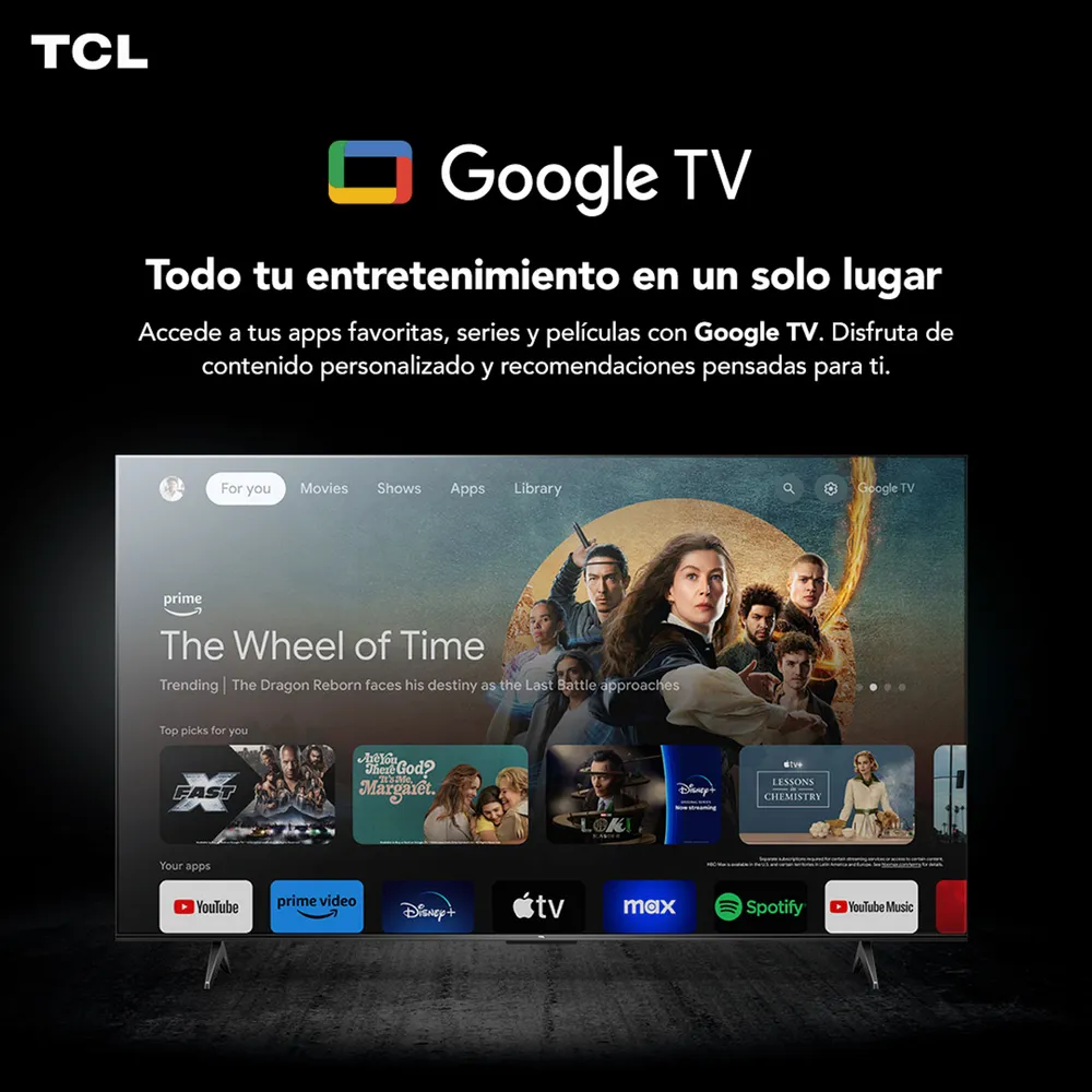 Smart TV 50" QLED 4K T6C Google TV, foto 8